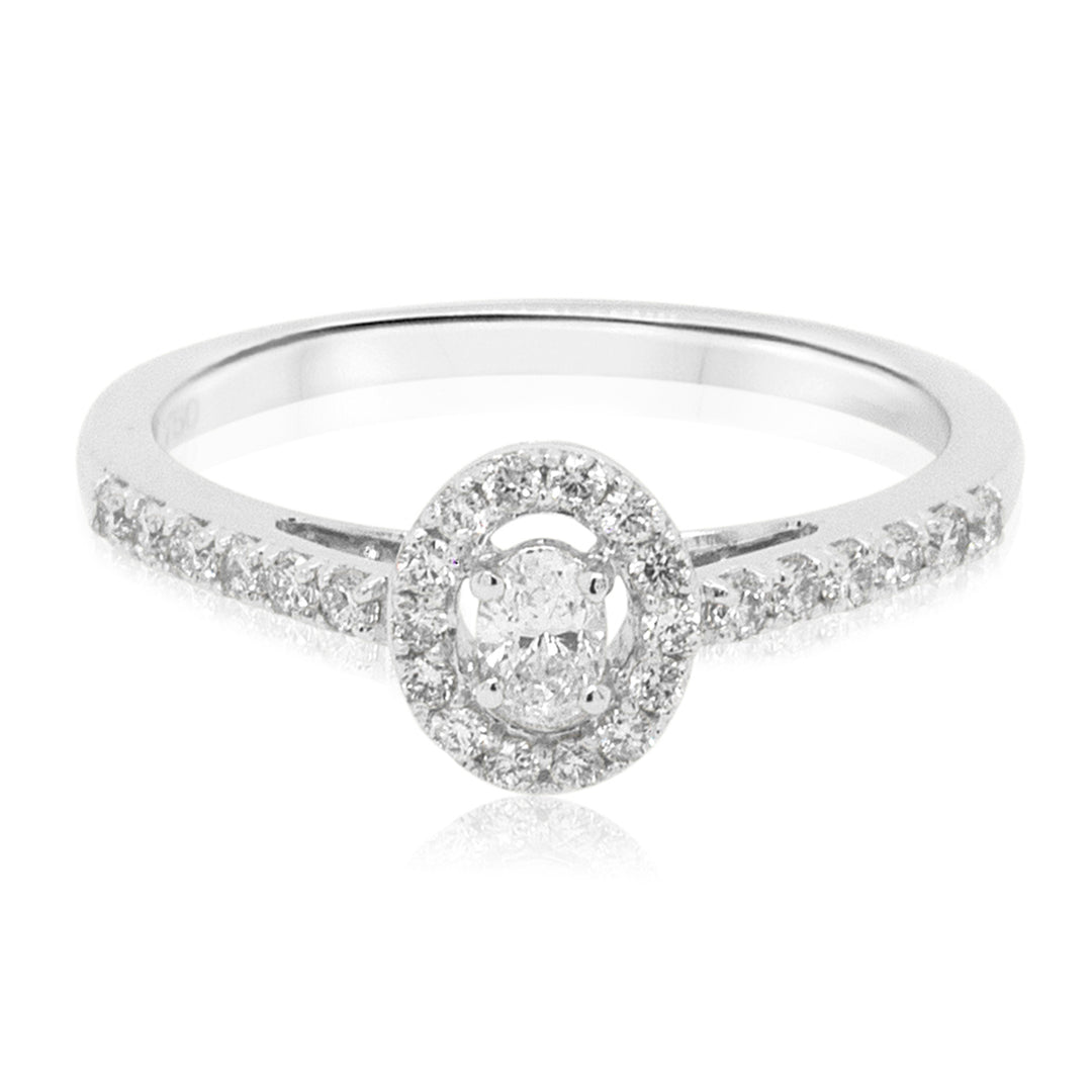 Timeless Oval Halo Diamond Ring