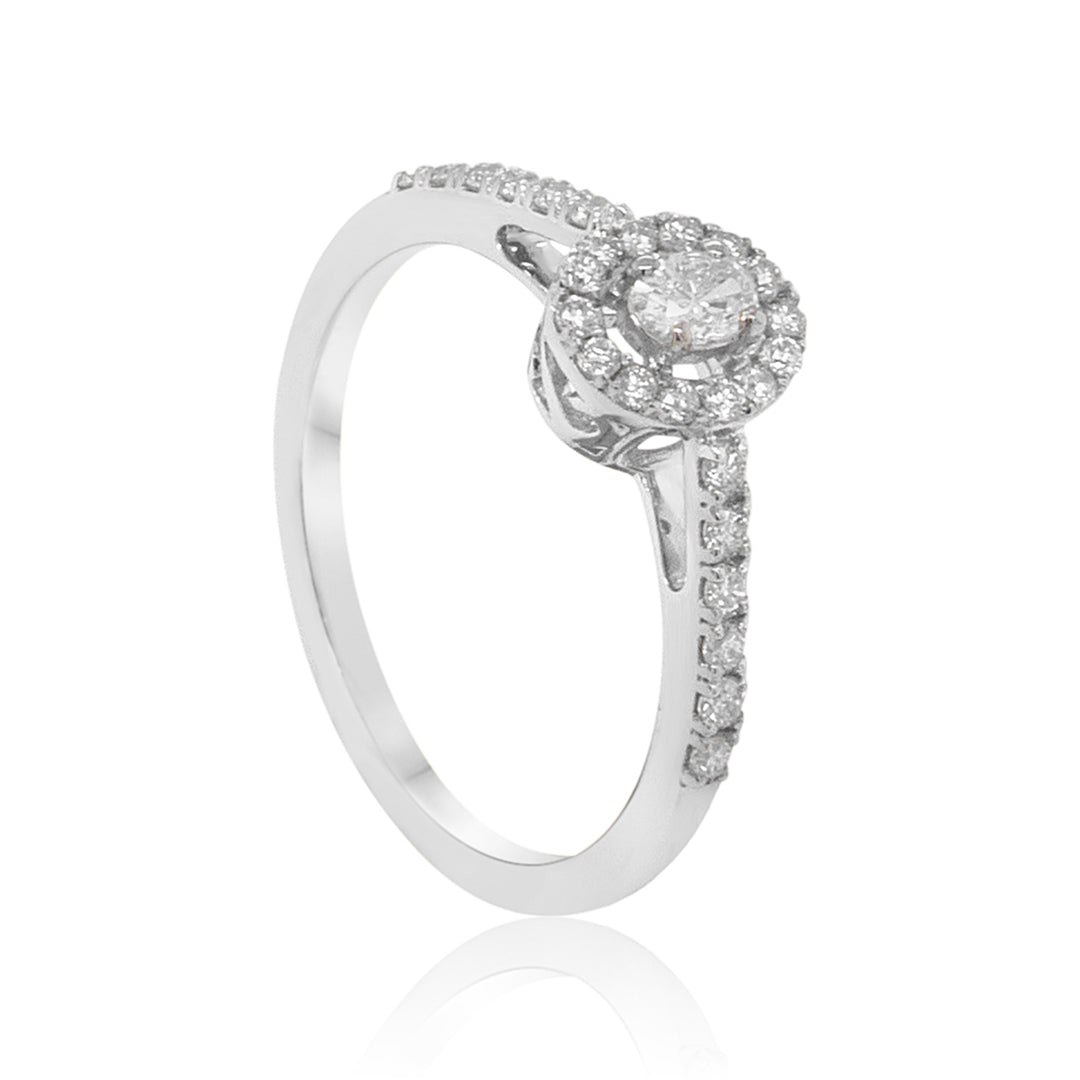 Timeless Oval Halo Diamond Ring