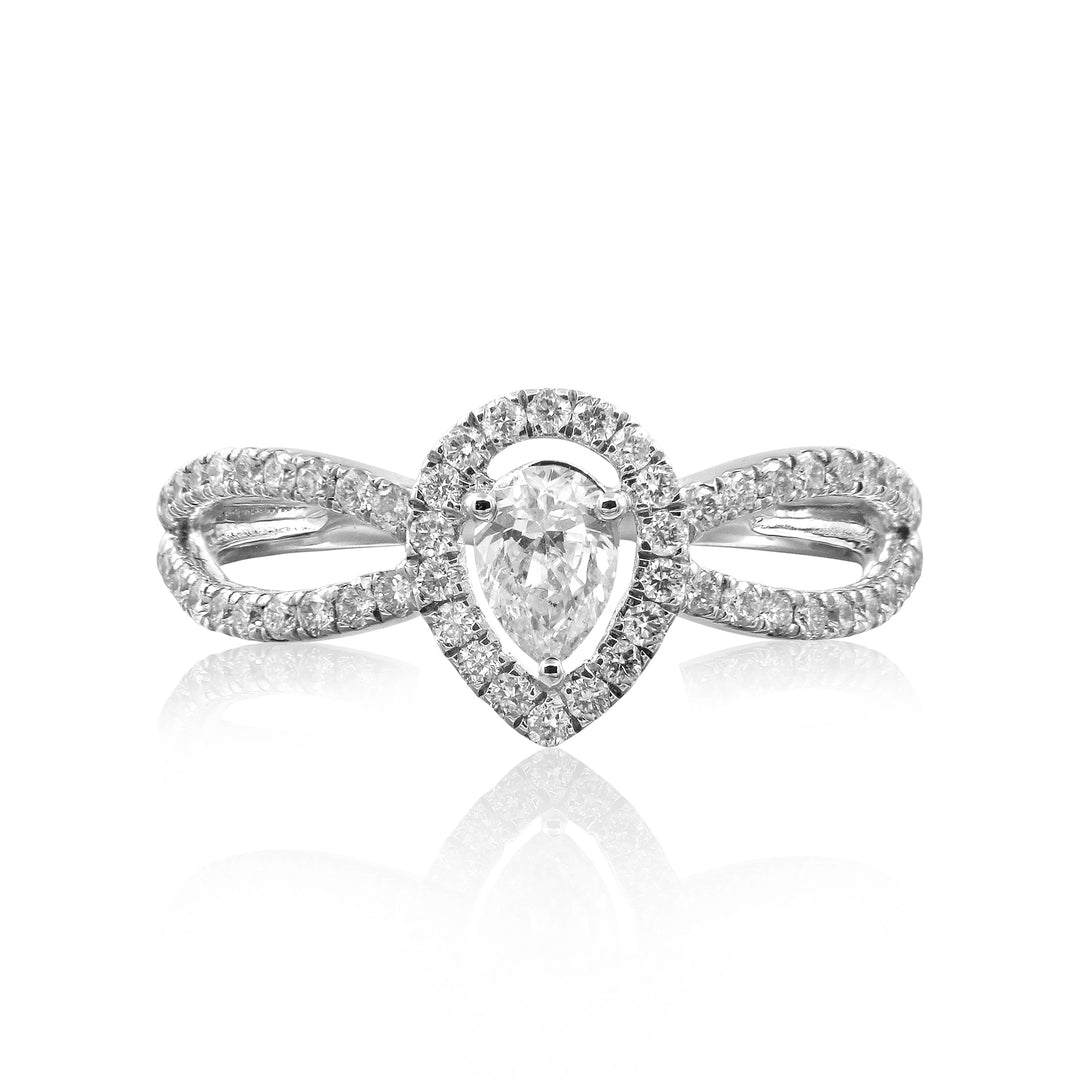 Diamond Pear Solitaire Ring