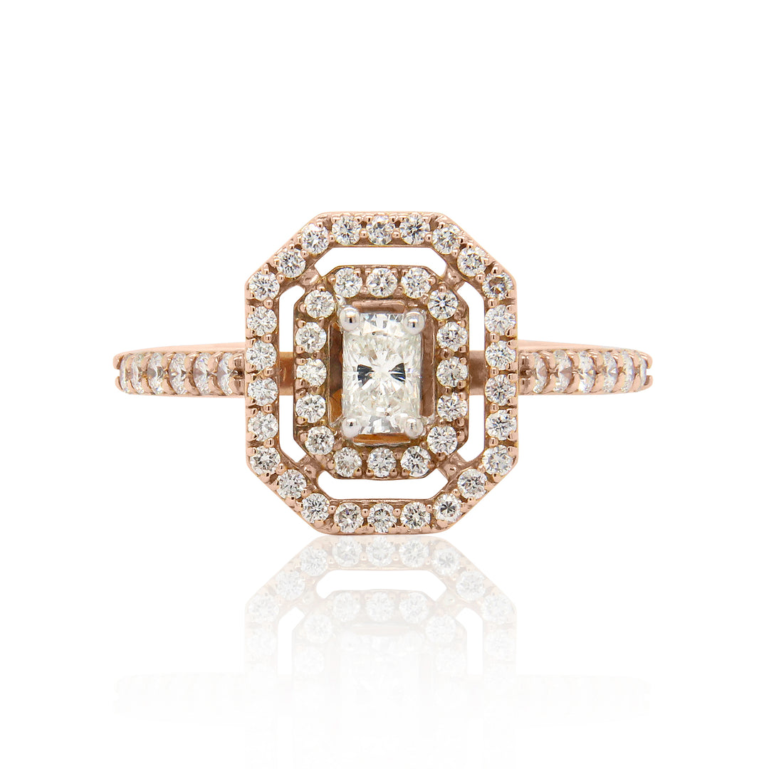 Art Deco Rose Gold Diamond Ring