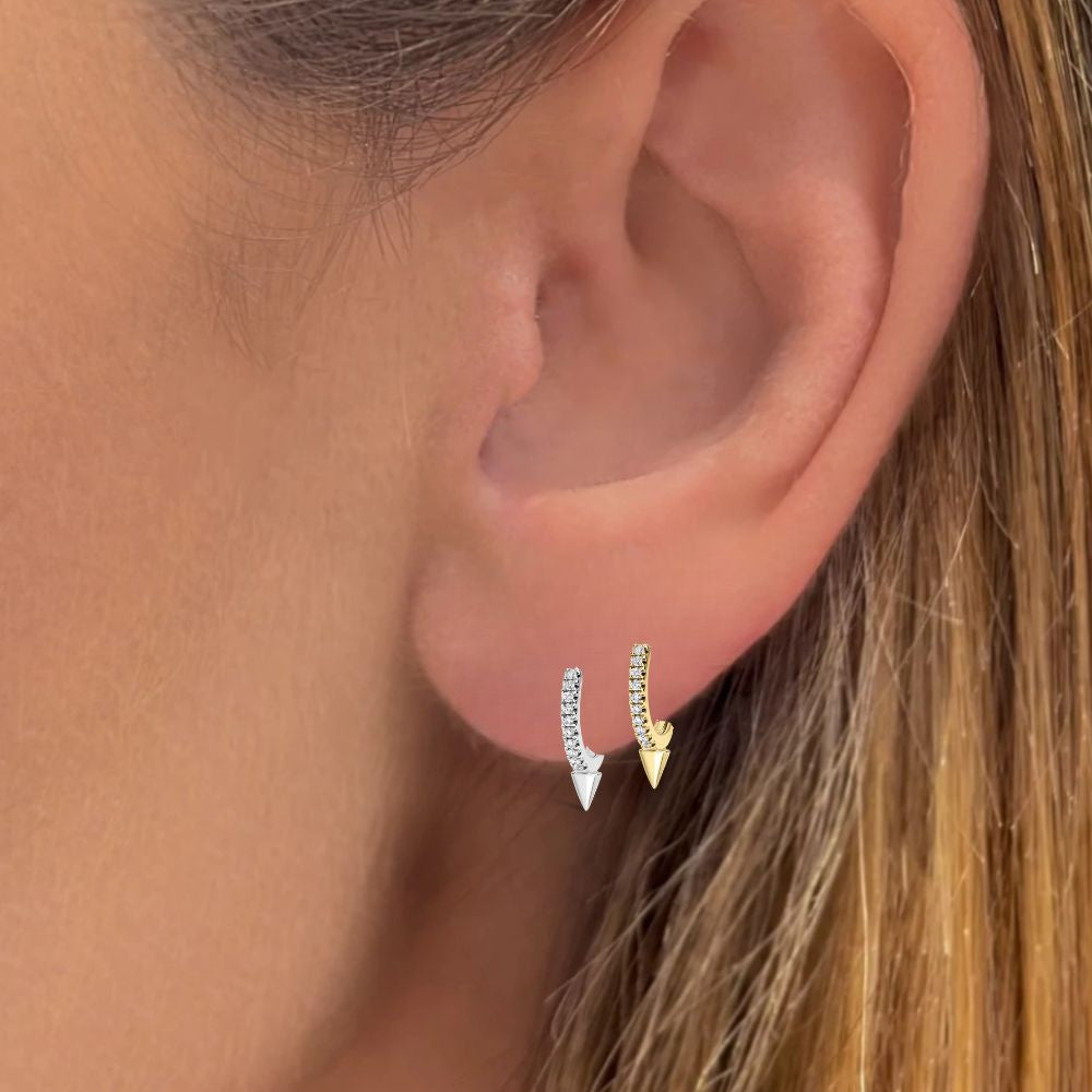 Diamond Huggie Hoop Earring