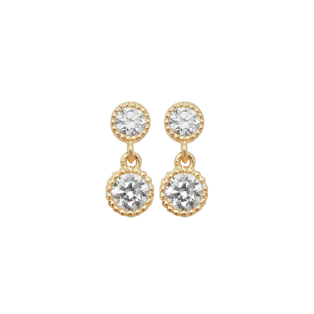 Milgrain Diamond Drop Earrings