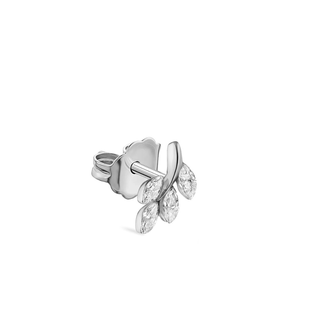 Marquise Diamond Leaf Stud Earrings