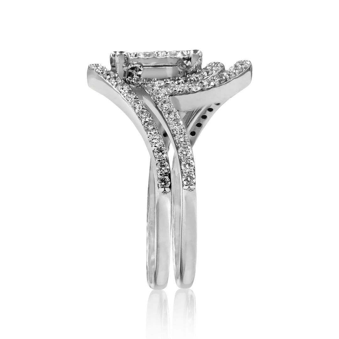 Elegant Twirl Double Diamond Ring