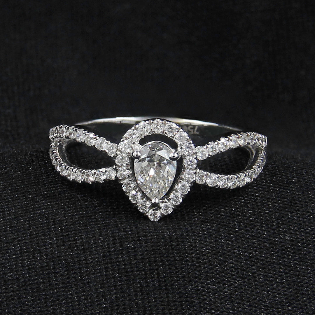 Diamond Pear Solitaire Ring