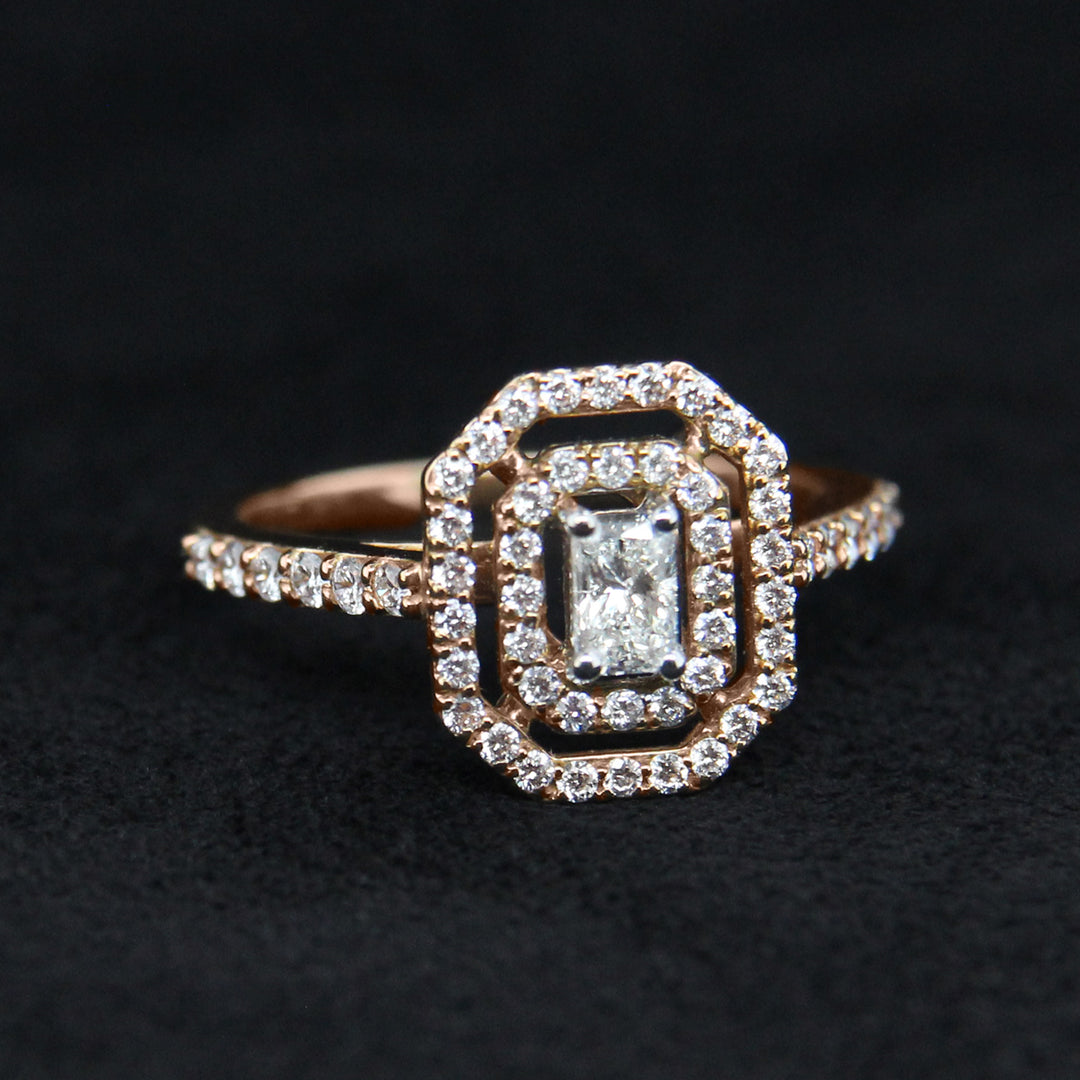 Art Deco Rose Gold Diamond Ring