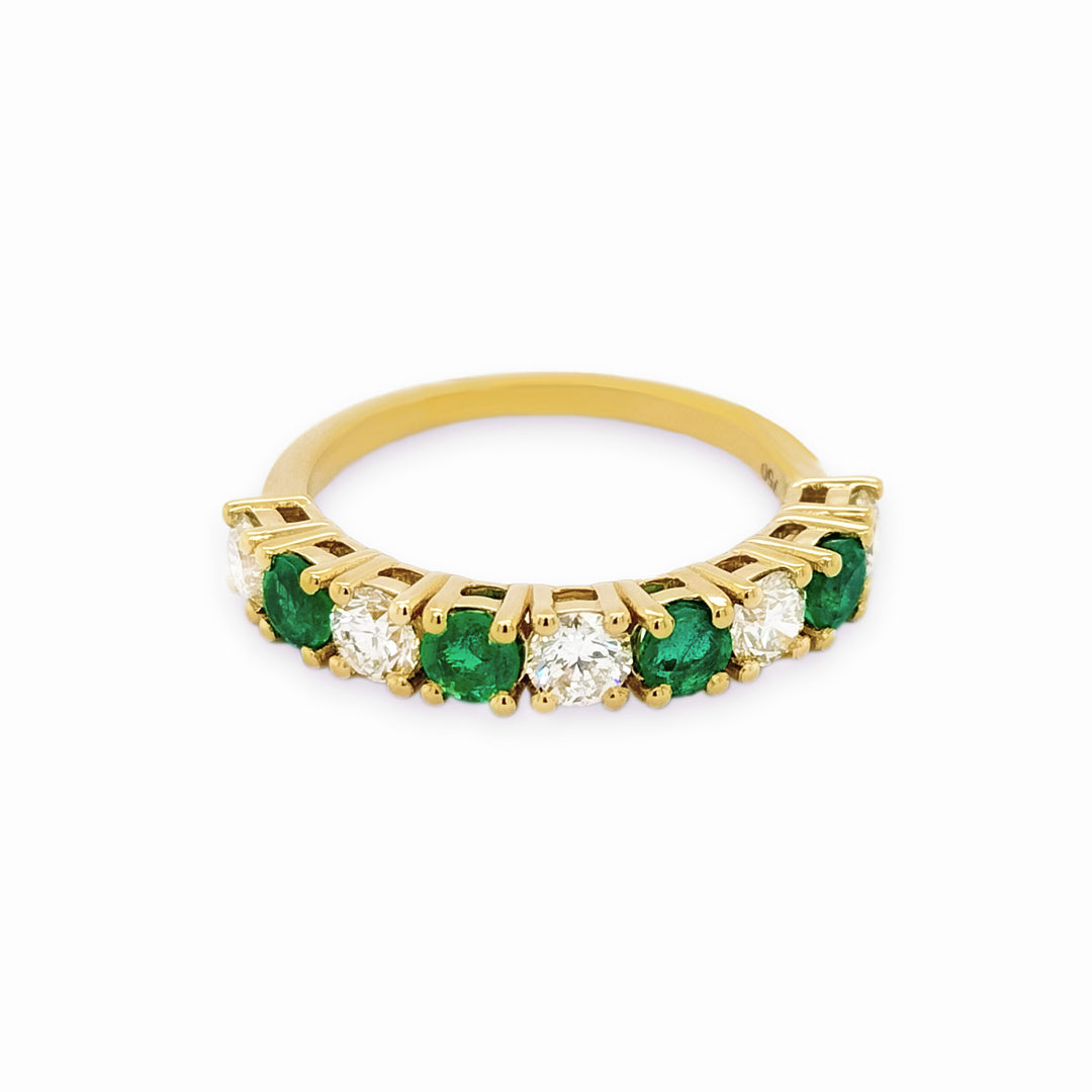 Classic Emerald and Diamond Eternity Ring