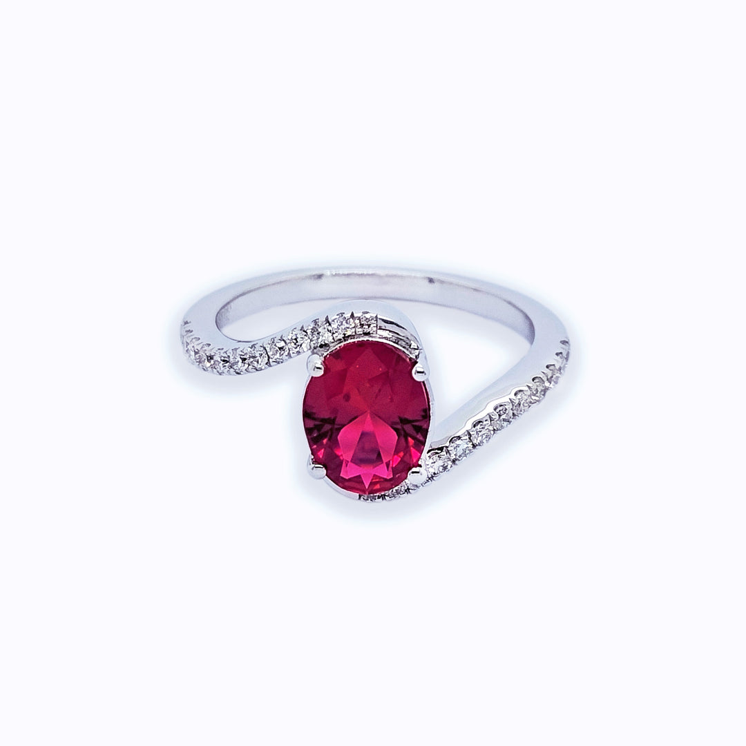 Majestic Oval Ruby Daimond Ring