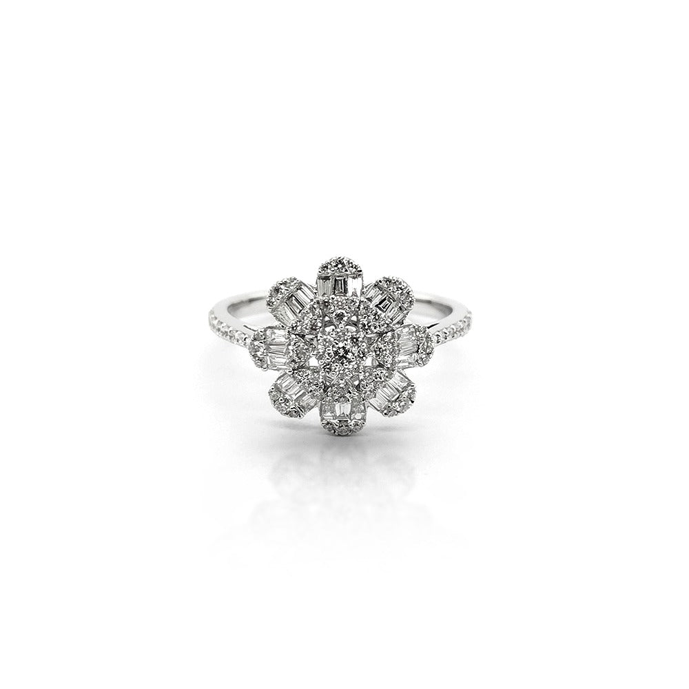 Diamond Floral Cluster Ring