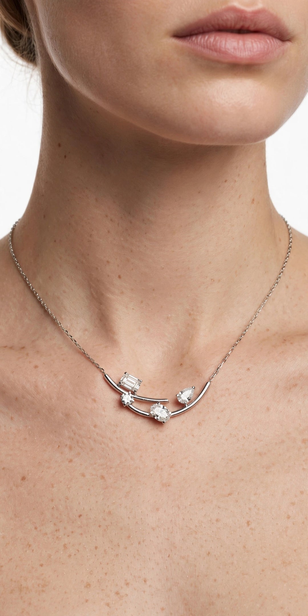 Emerald station necklace
