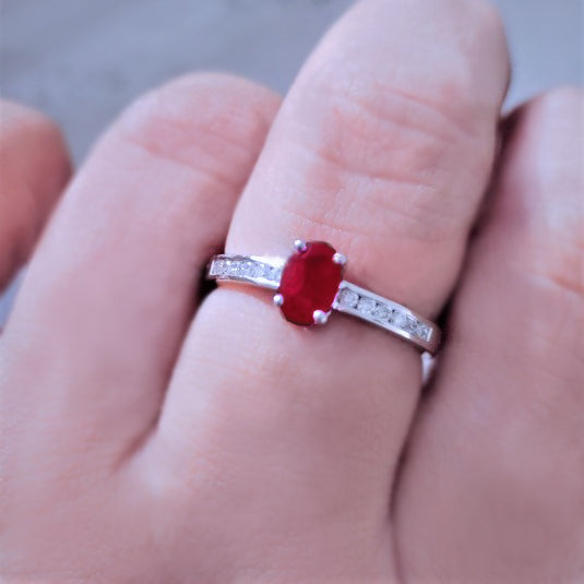 Classic Oval Ruby Diamond Ring