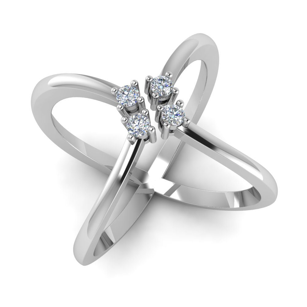 Cross Band Diamond Ring