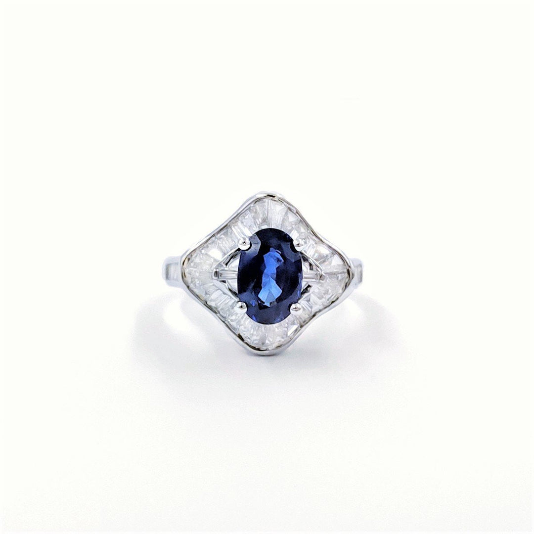 18k Sapphire and Diamond Ballerina Ring