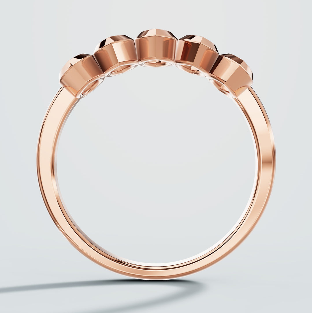 Marquise Five Stone Diamond Ring 14K