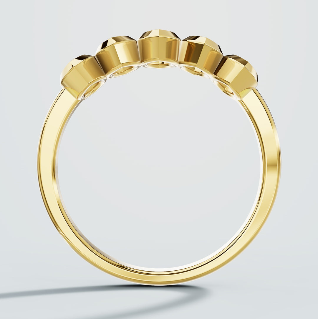 Marquise Five Stone Diamond Ring 14K