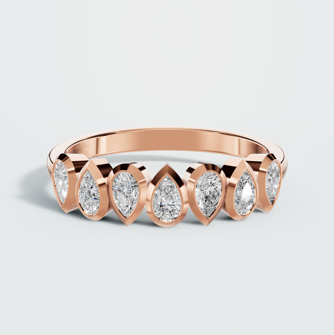 Majestic Half Eternity Band in rose gold