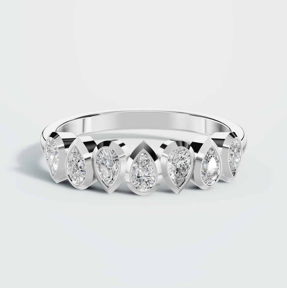 Majestic Half Eternity Band in white gold