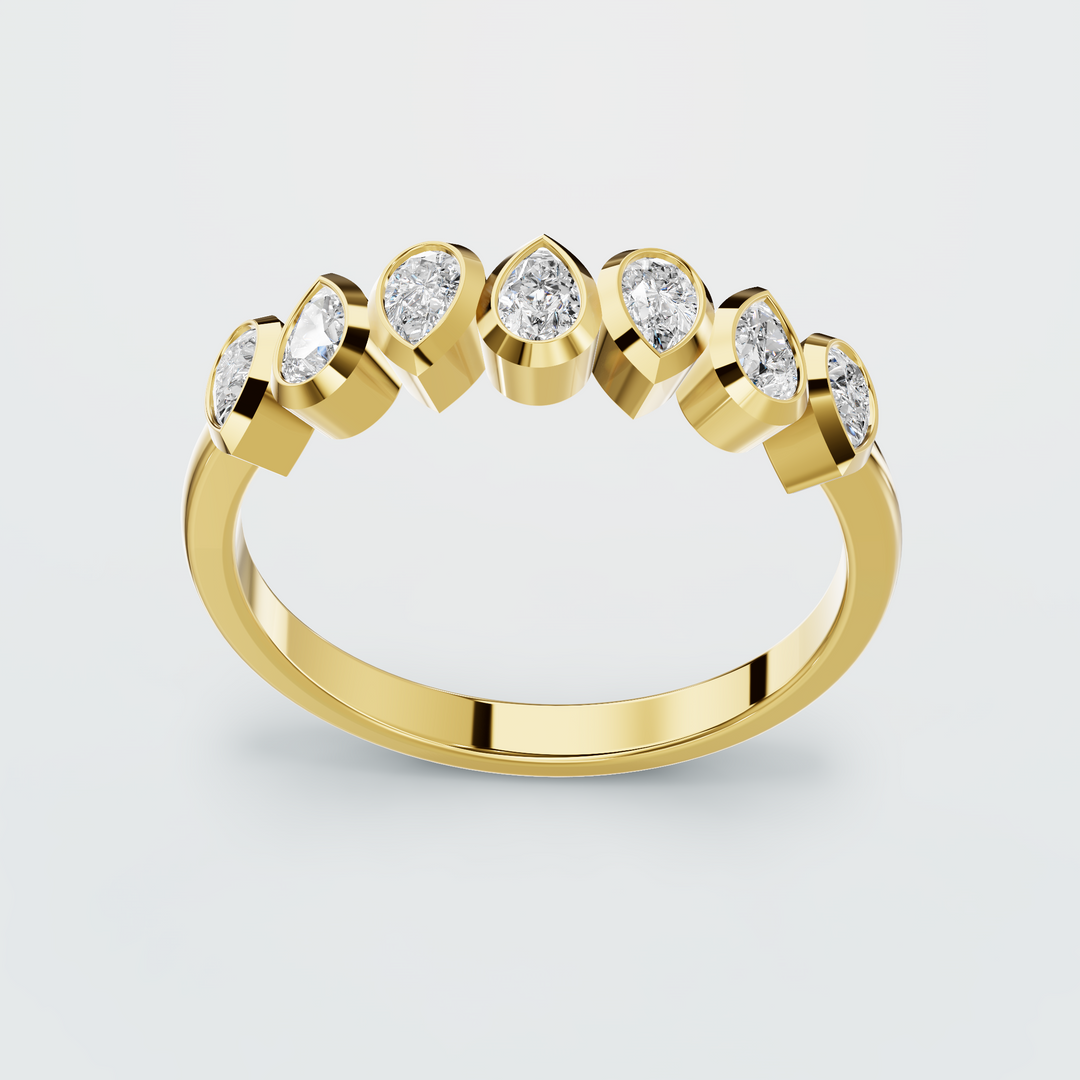 Majestic Half Eternity Band in yellow gold