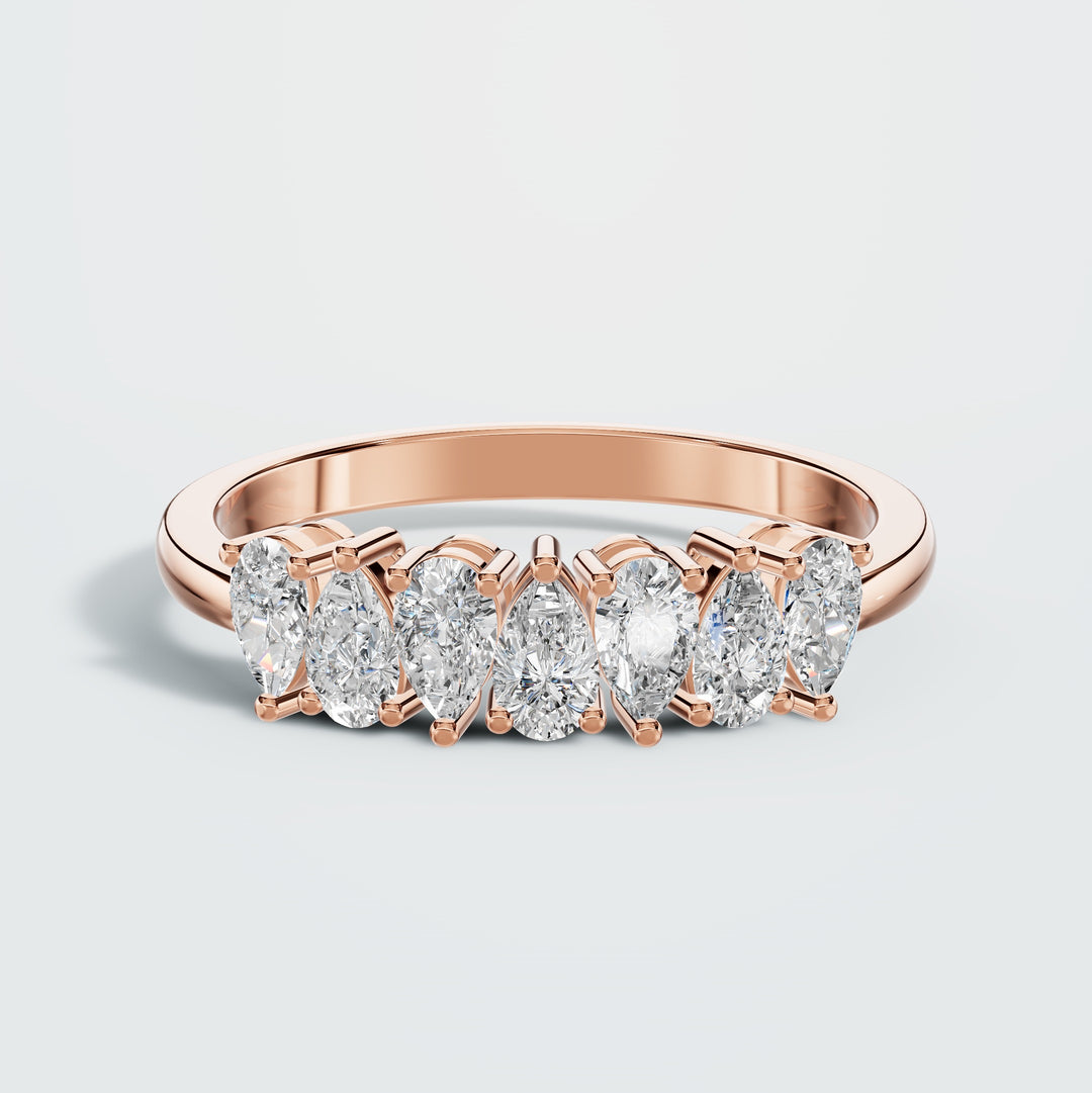 Seven Pear Diamond Ring