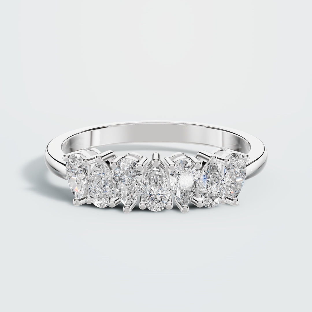 Seven Pear Diamond Ring