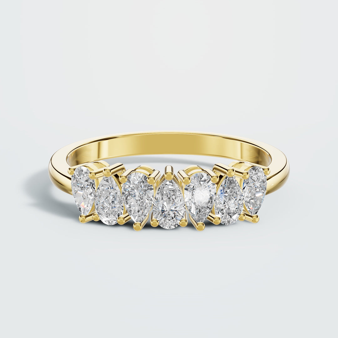 Seven Pear Diamond Ring
