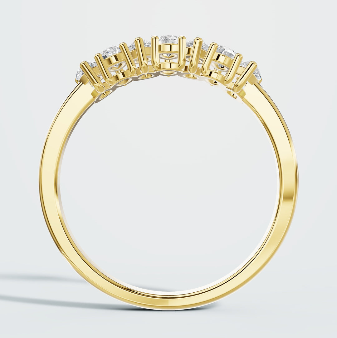 Seven Pear Diamond Ring