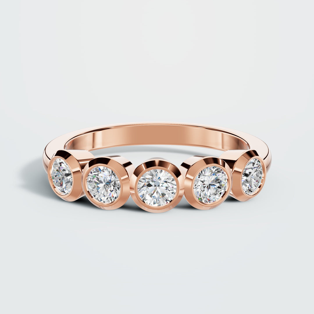 Round Brilliant Diamond Statement Band
