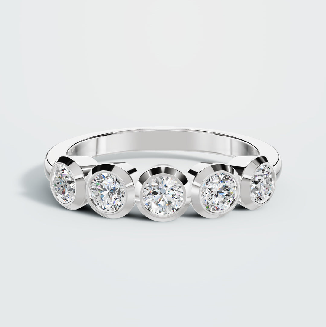 Round Brilliant Diamond Statement Band