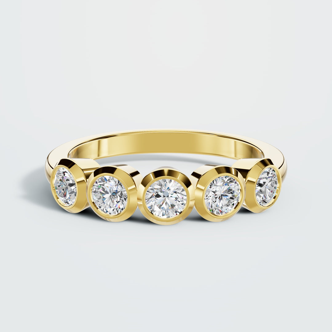 Round Brilliant Diamond Statement Band