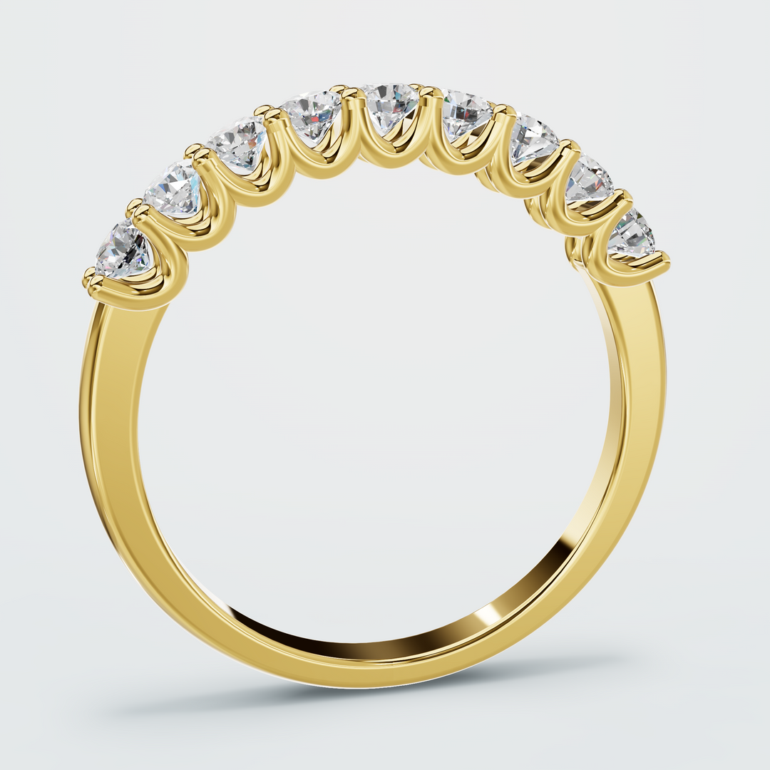 Brilliant Nine Half Eternity Ring