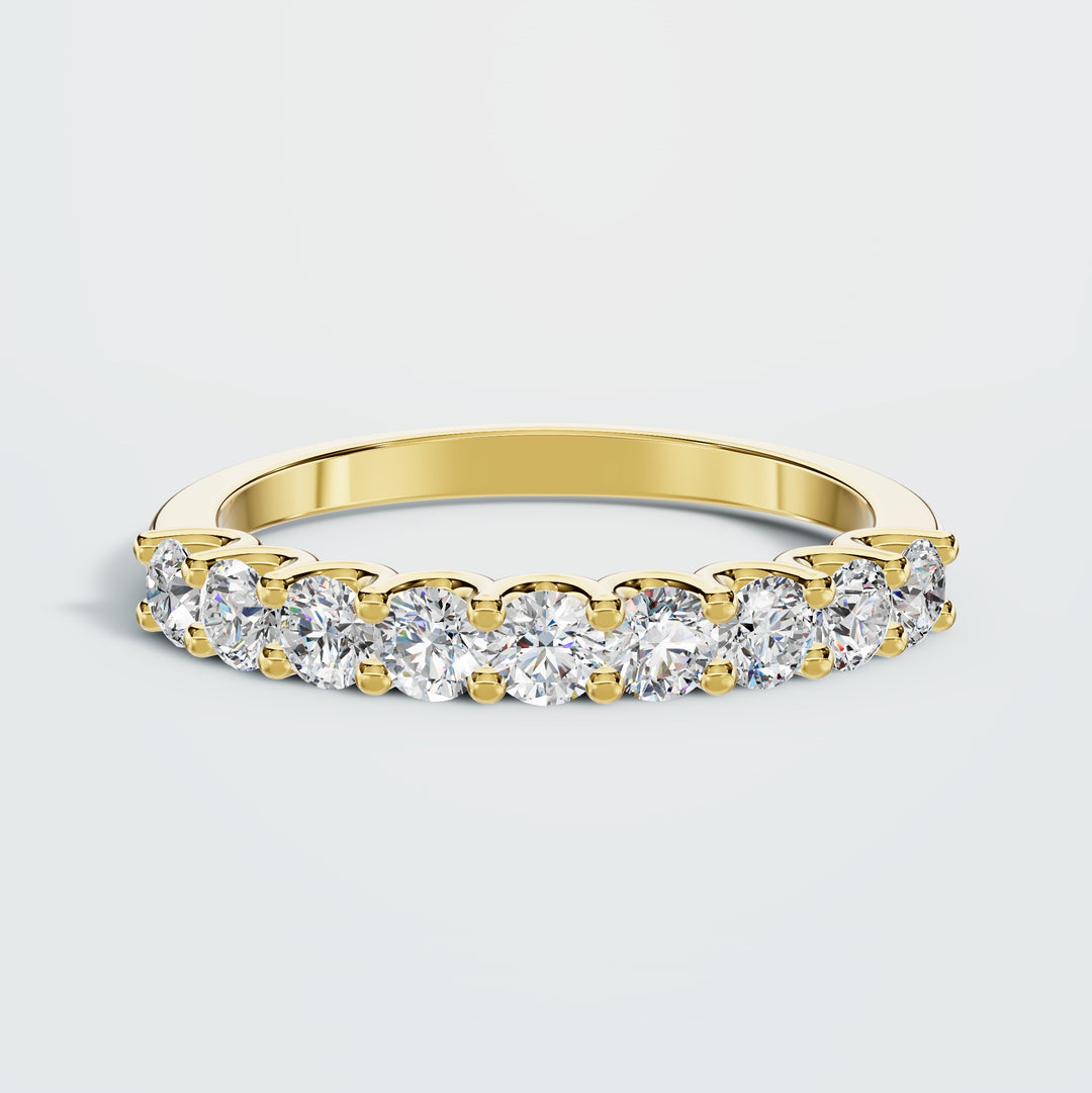 Brilliant Nine Half Eternity Ring