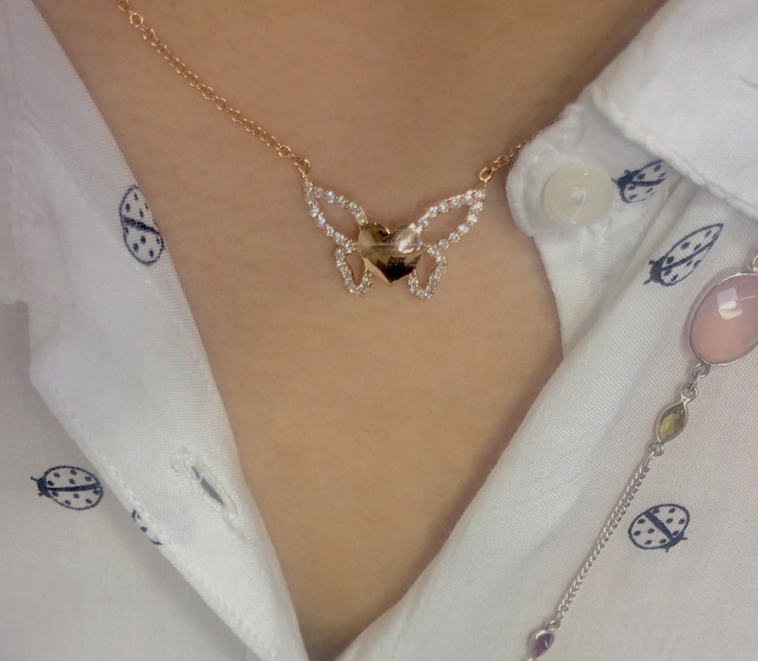 Butterfly Diamond Chain Necklace