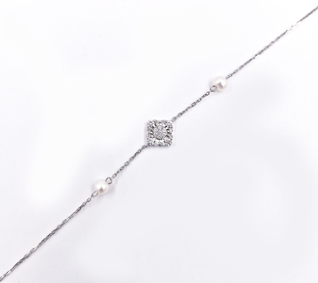 Delicate Pearl Diamond Bracelet