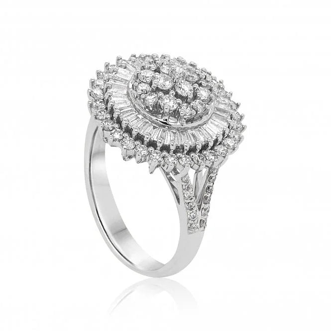 Baguette Halo Diamond Ring