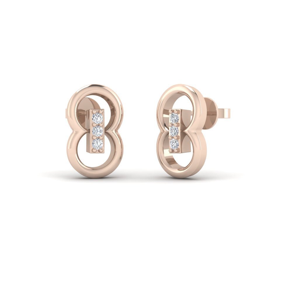 Eight Bar Diamond Earrings in rose gold