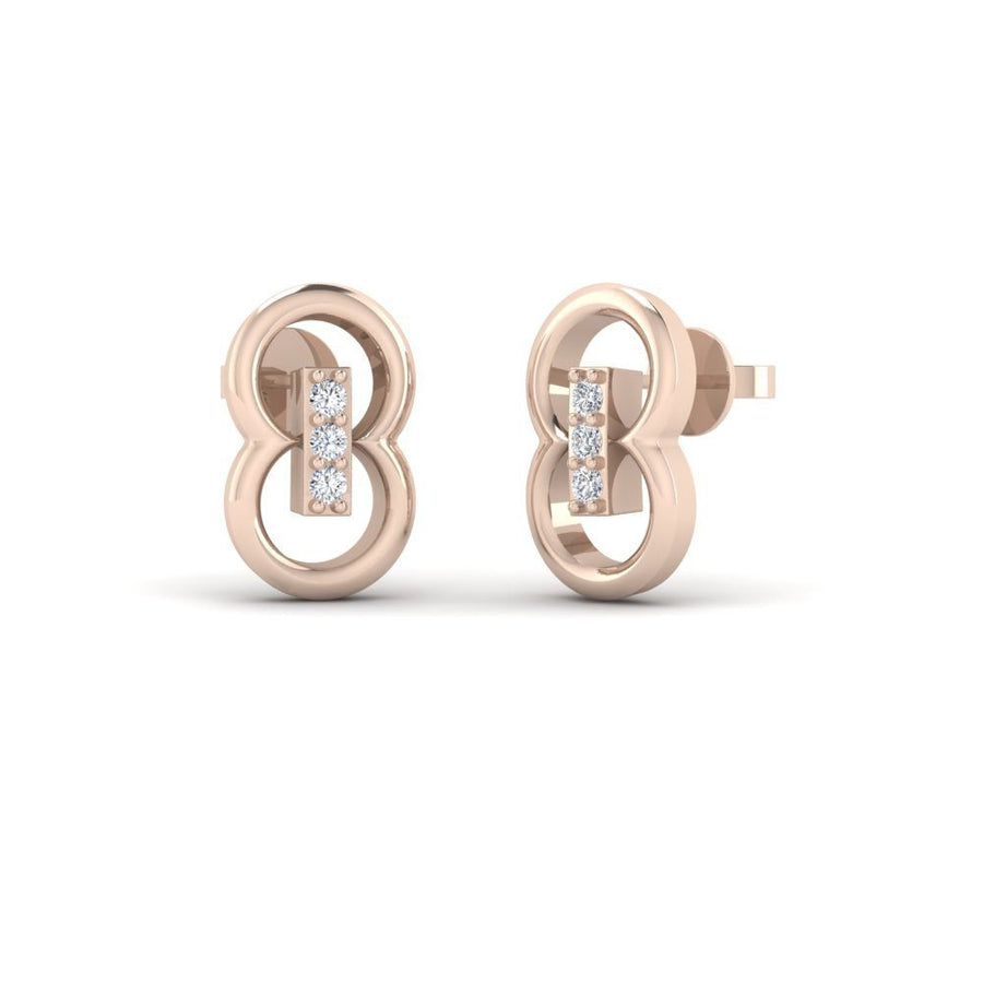 Eight Bar Diamond Earrings in rose gold