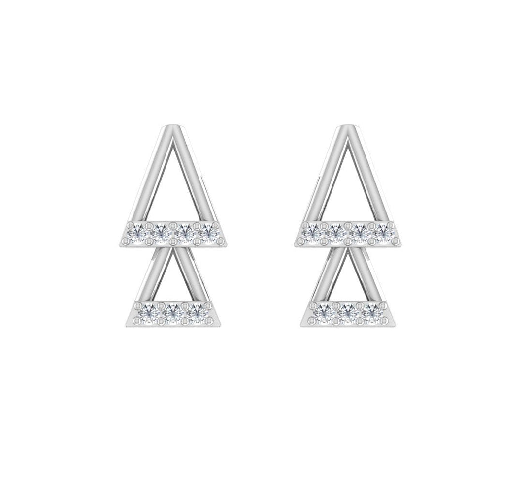 Duo Pyramid Charm Diamond Earrings