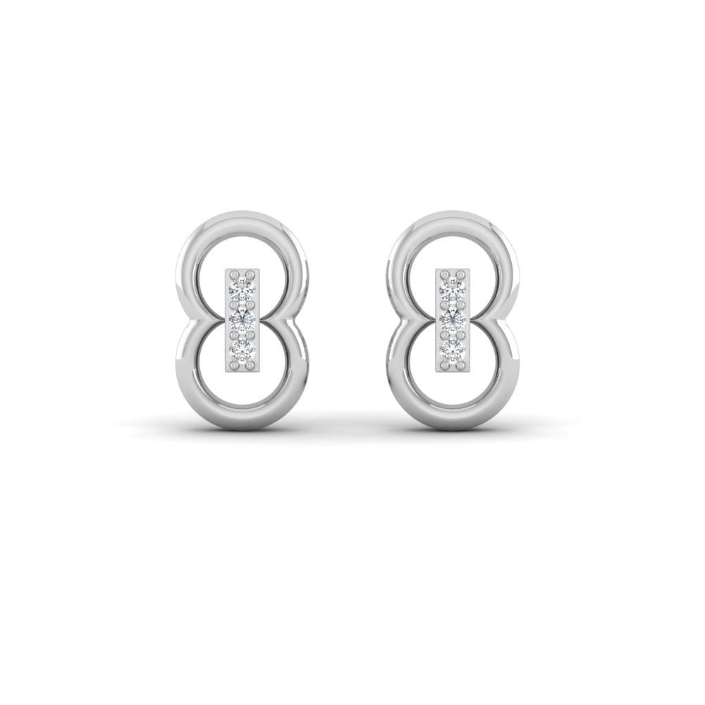 Eight Bar Diamond Earrings in white gold