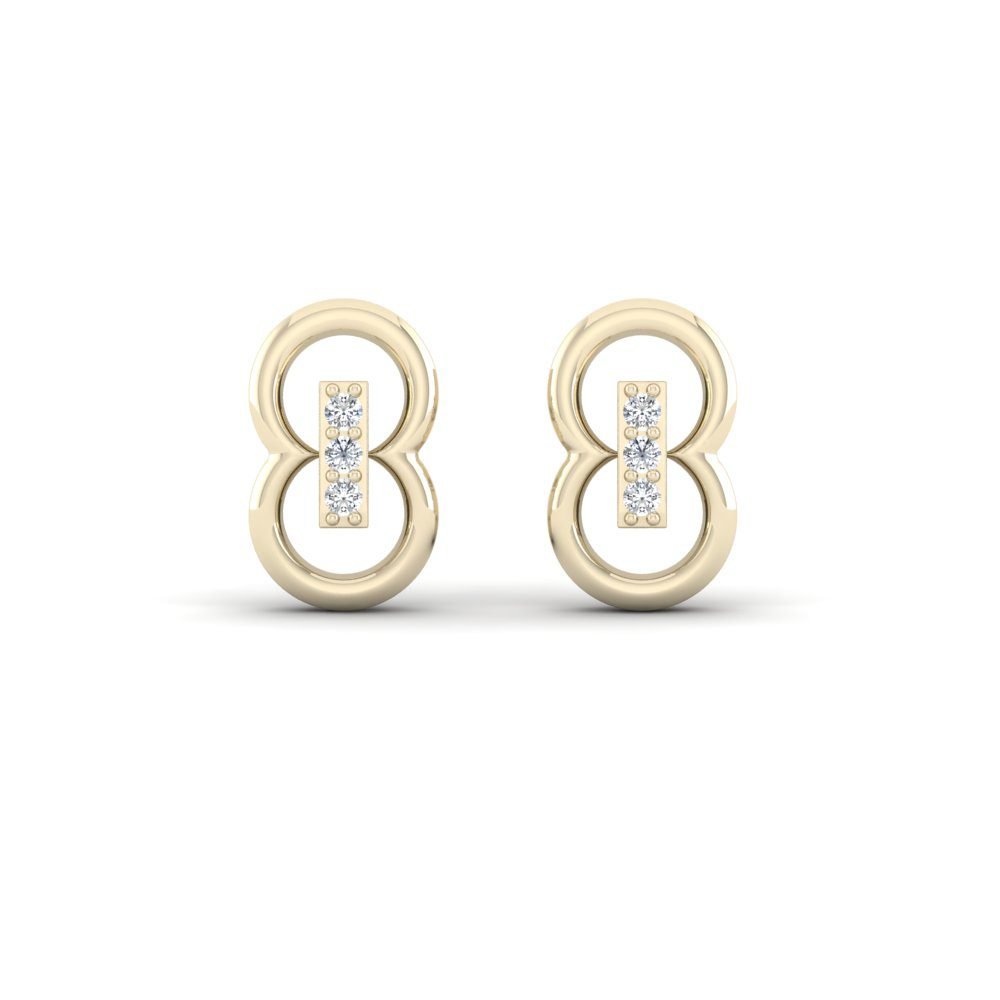 Eight Bar Diamond Earrings in yellow gold