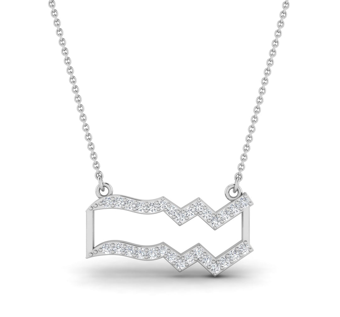 Zodiac Aquarius 18k Diamond Necklace