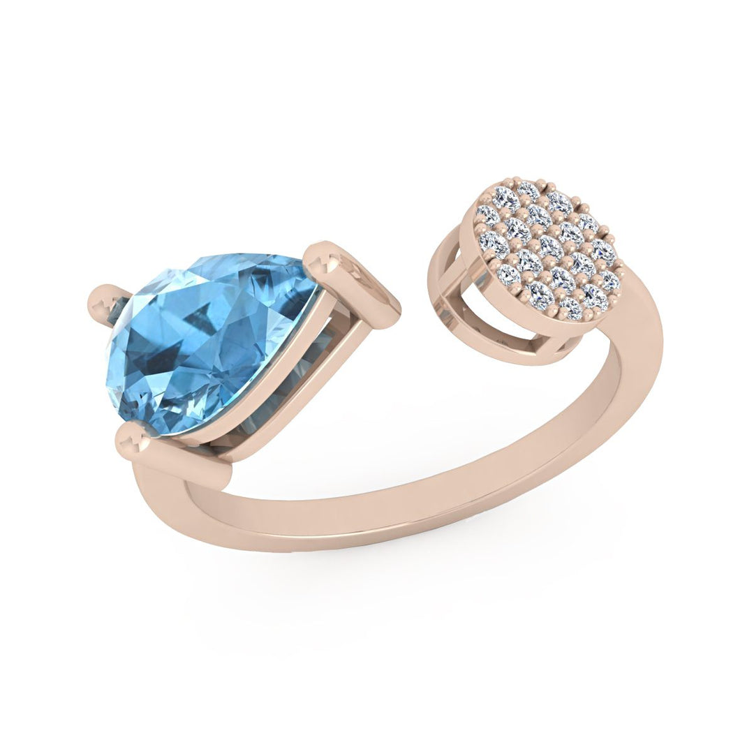 Celestial Blue Topaz Diamond Ring