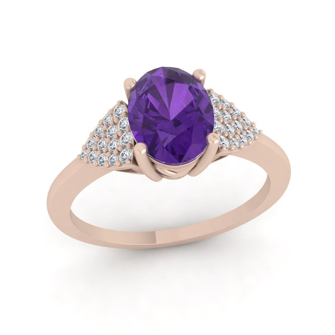 Dainty Amethyst 18k Cocktail Ring