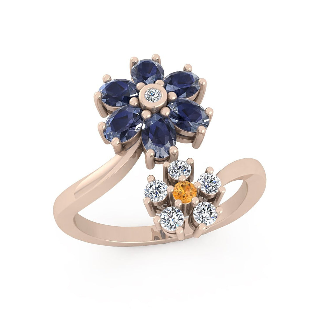 Flowers of Gems Cocktail Ring