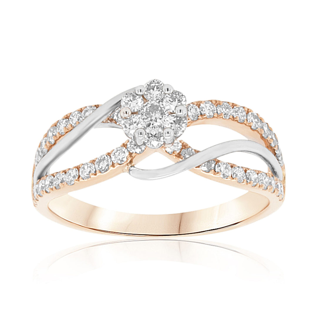 Floral Two-Toned Diamond Ring