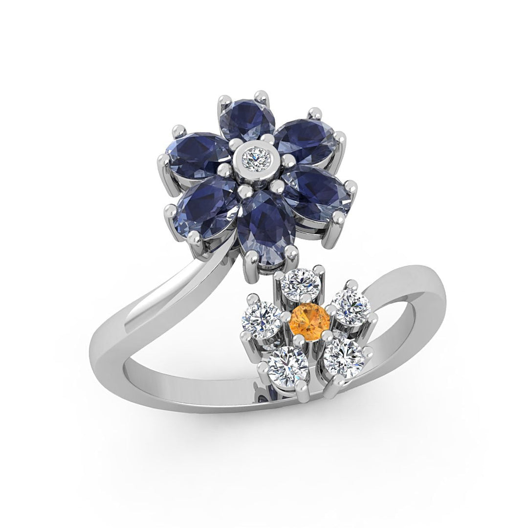 Flowers of Gems Cocktail Ring