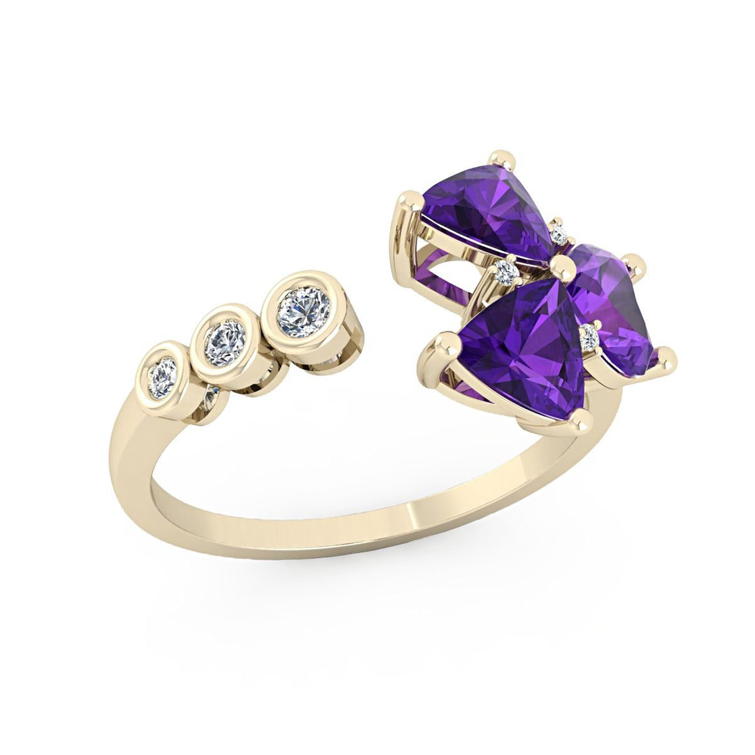 Flora Amethyst Diamond Ring