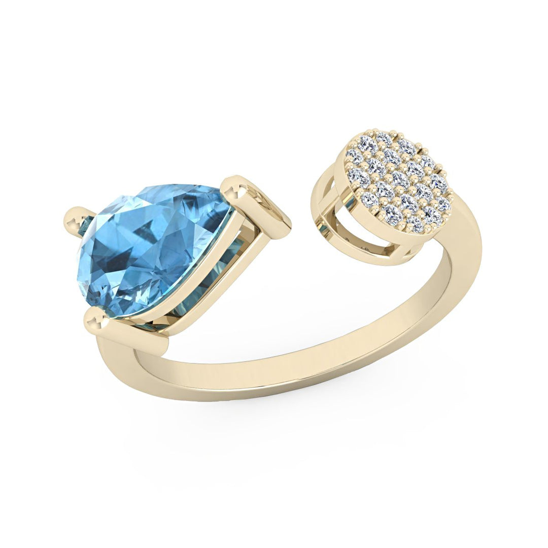 Celestial Blue Topaz Diamond Ring