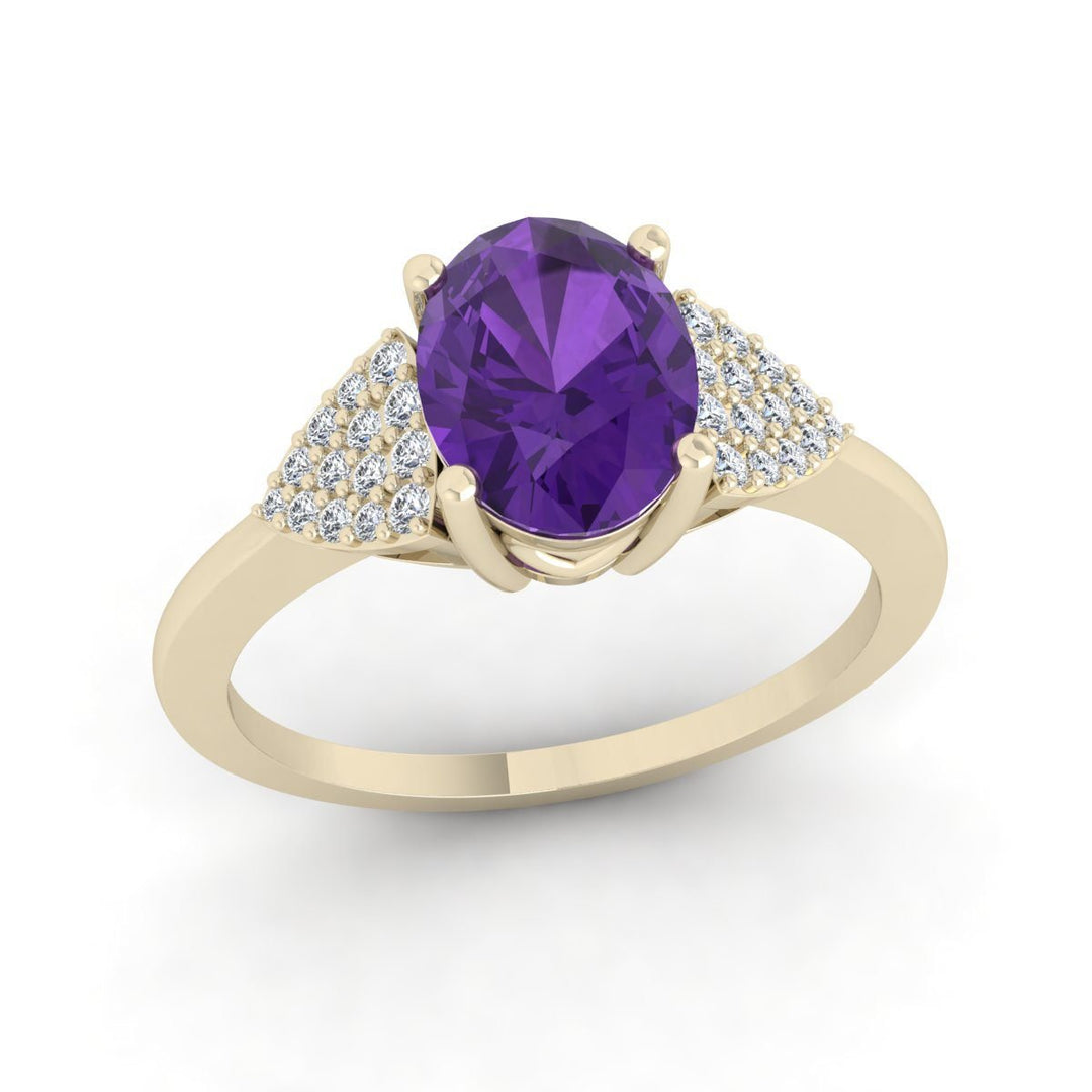 Dainty Amethyst 18k Cocktail Ring