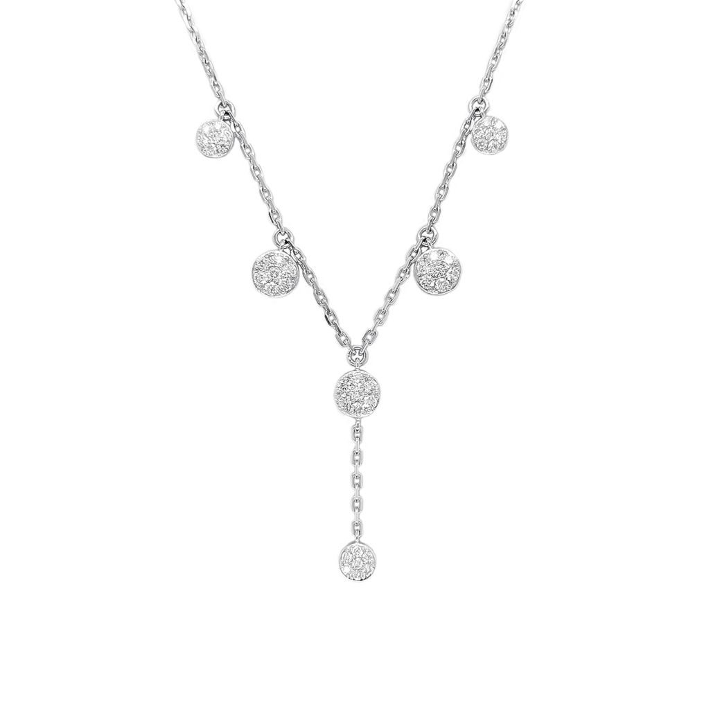 Diamond Disc Charm Necklace