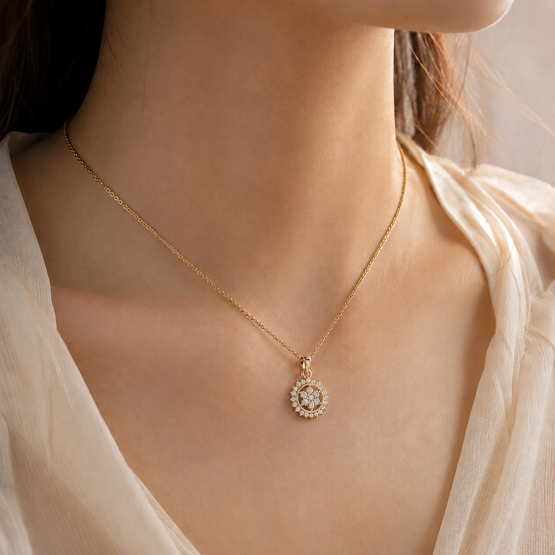 Floral Cluster Pendant Necklace
